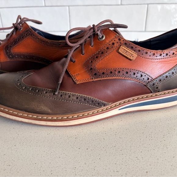 PIKOLINOS Two-Tone Brown Leather Oxfords display picture 3